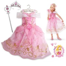 Princess Aurora Fancy Dress Party Costume Cosplay Sleeping Beauty Girls Kids