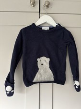 The Little White Company Cute Bear Winter Jumper With Paws Mittens Age 18-24 M