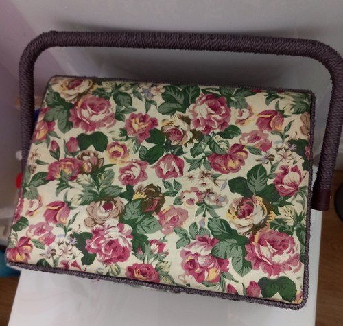 Vintage floral sewing box - floral,