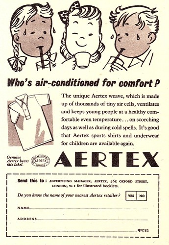 1950s advert for - 1950s, aertex