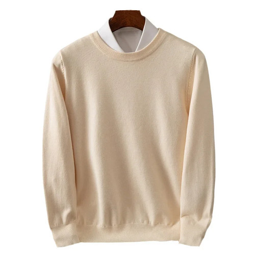 Men wool neck twist - o-neck, knit