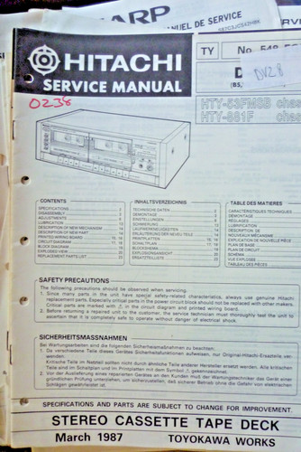 Hitachi 003 cassette deck - d-003,