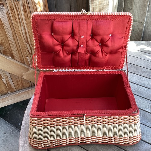 Vintage woven table top sewing - vintage,