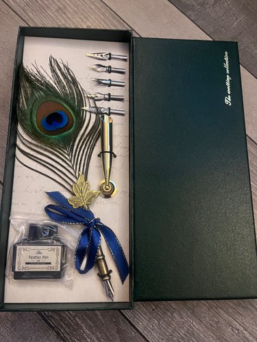 Peacock feather fountain pen - peacock,