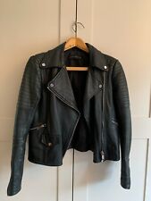Beautiful Zara Size 10 (M) 100% Soft Leather Biker Jacket Black Classic Shape