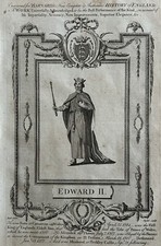 1783 Edward II, King Of England Original Antique Print