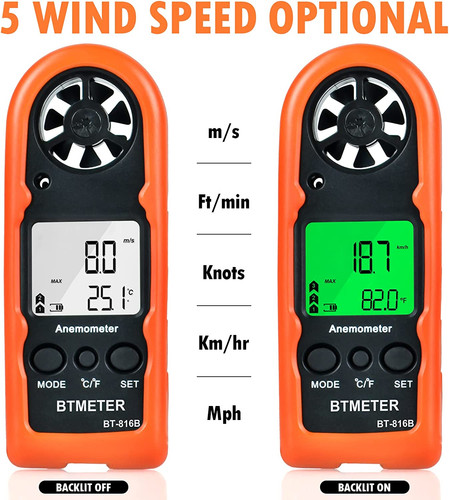 Two piece handheld anemometer - handheld,