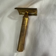 Gillette Aristocrat Safety Razor 1940-50s Vintage Gold Tone