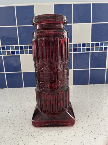 Large red greek key - red,