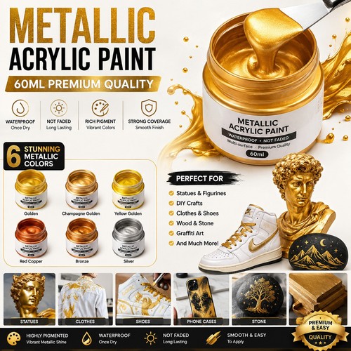 60ml metallic acrylic paint - metallic,