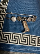 Old Safety Pin Brooch With
