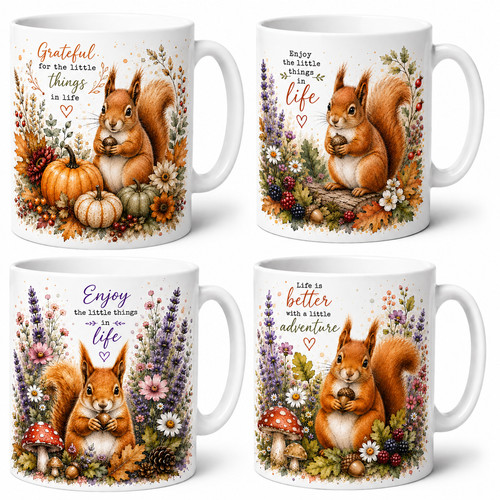 11oz squirrel mug autumn - squirrel,