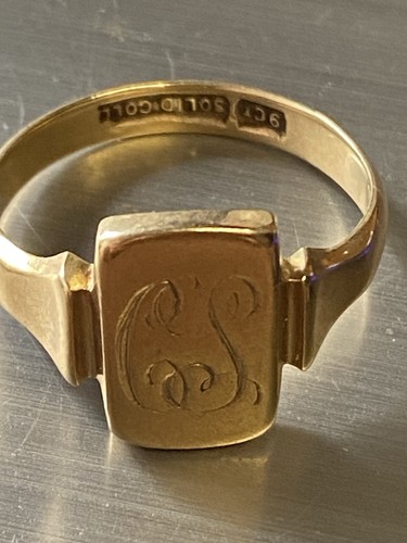 Vintage 9ct gold signet - vintage, ring