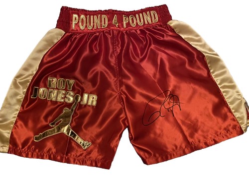Roy jones signed trunks - signed,
