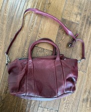 Zara Ladies 90s Burgundy Maroon Wine Red Cow Leather Slouchy Tote Bag