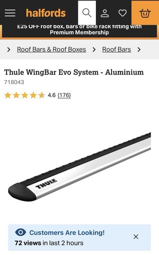Thule 711400 wingbar - thule,