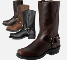 Mens Boots Smart Chelsea Dealer Ankle Western Zip Work Shoes Cowboy Harness