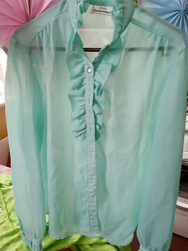 Vintage aqua sheer - aqua, chiffon
