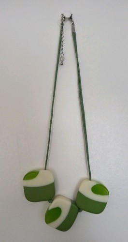 Green cream square shaped - green,