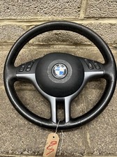 BMW LEATHER STEERING WHEEL 6753526 BLACK E46 M TEC GREY TRIM E46