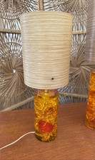 Vintage Shatterline Lucite Lamp With Sputnik Fibreglass Shade Retro Table Lamp