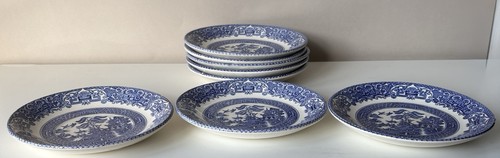 Set blue white staffordshire - set,