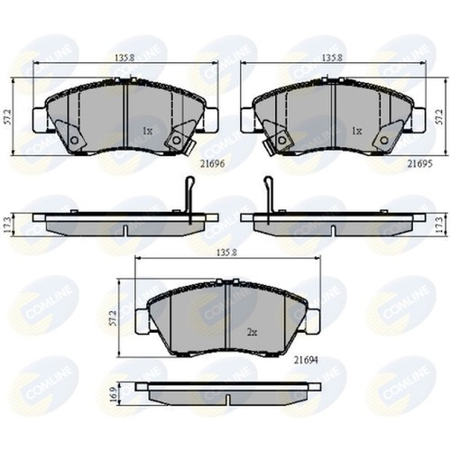 Brake pads set for honda - brake, civic