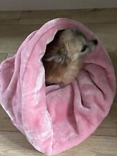 PINK SNUGGLE SACK DOG CHIHUAHUA YORKIE PUPPY BED SLEEPING BAG DESIGNERPETS