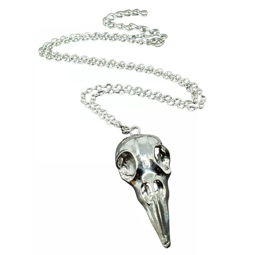 Raven skull crow pendant - raven,