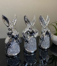 Silver Set Of 3 Crushed
