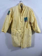 Ton Sur Ton Coat Womens Large Yellow Button Padded French Patch Graphic Lining