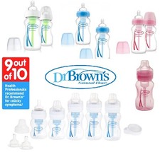 DR BROWN Natural Flow Wide Neck 1/2/3/4 PK 150ml 270ml Baby Feeding Bottles (DB)