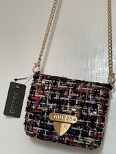 NEW Guess Tweed Purse On Chain