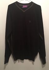 BROWN V NECK JUMPER M WILLIAM HUNT WINTER SPORT GOLF FOOTBALL TOWIE GYM CYCLE