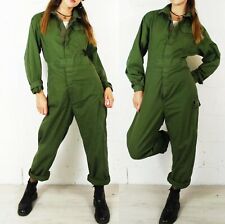 Unisex Vintage British Army Workwear Overalls Jumpsuit Boiler Suit Green S M L