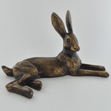 Bronze effect hare sculpture - effect,