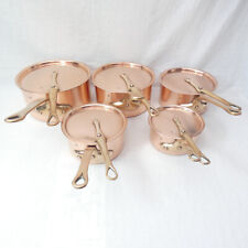 Set of 5 vintage French copper