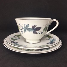 Royal Doulton Burgundy Tea Trio TC1001 English Bone China Cup Saucer Side Plate