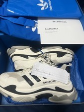 Balenciaga x Adidas Triple S Sneakers Uk Size 10 New In Box Authentic White