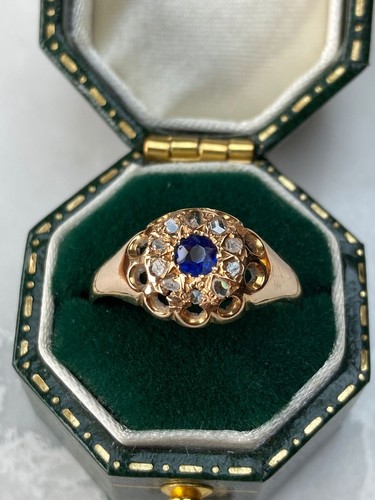 Antique 18ct gold sapphire - 18ct,
