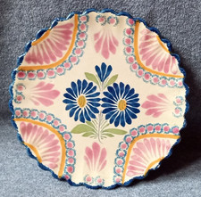 Henriot Quimper '71 7" Signed Floral Fleuri Scalloped Plate Brittany France