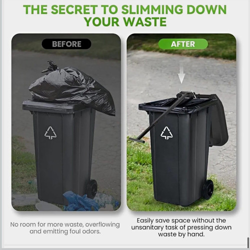 Black adjustable wheelie bin - black,