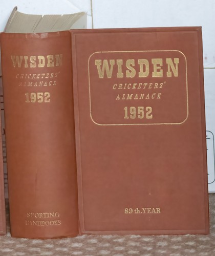 1952 wisden hardback 89th - wisden,