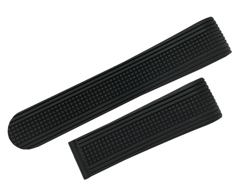 Black rubber watch strap - rubber, for