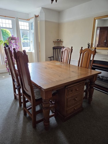 Solid oak dining table - solid,