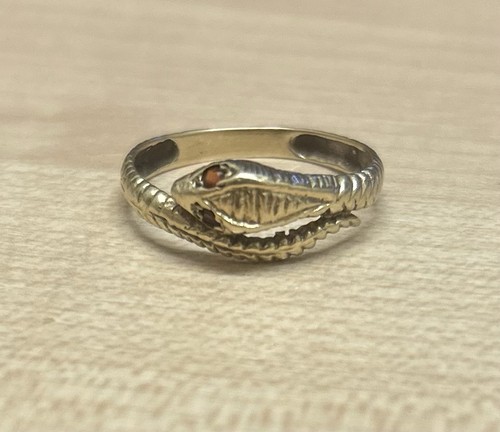 Serpent 9ct gold ring ruby - gold,