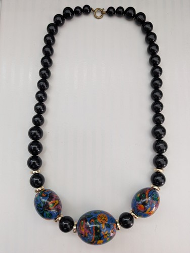 Vintage blue orange - blue, chunky