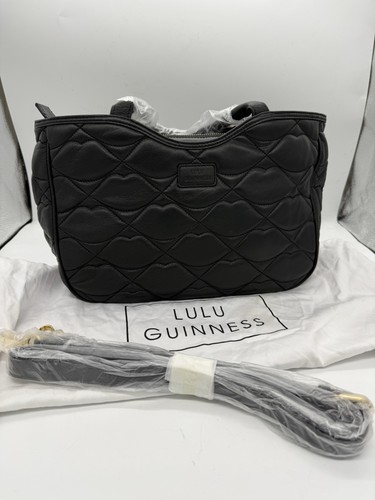 Bnwt black leather quilted - black,