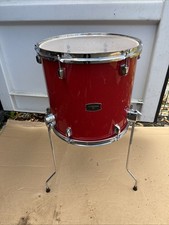 Free P&P.  14”. 14x13” Yamaha Floor Tom Drum w Legs. Red   Finish