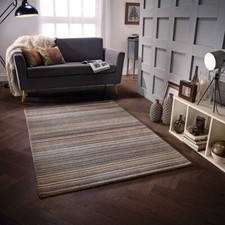 Rugs For Living Room Hand woven Natur Coloured High Quality Striped Wool Rugs 
